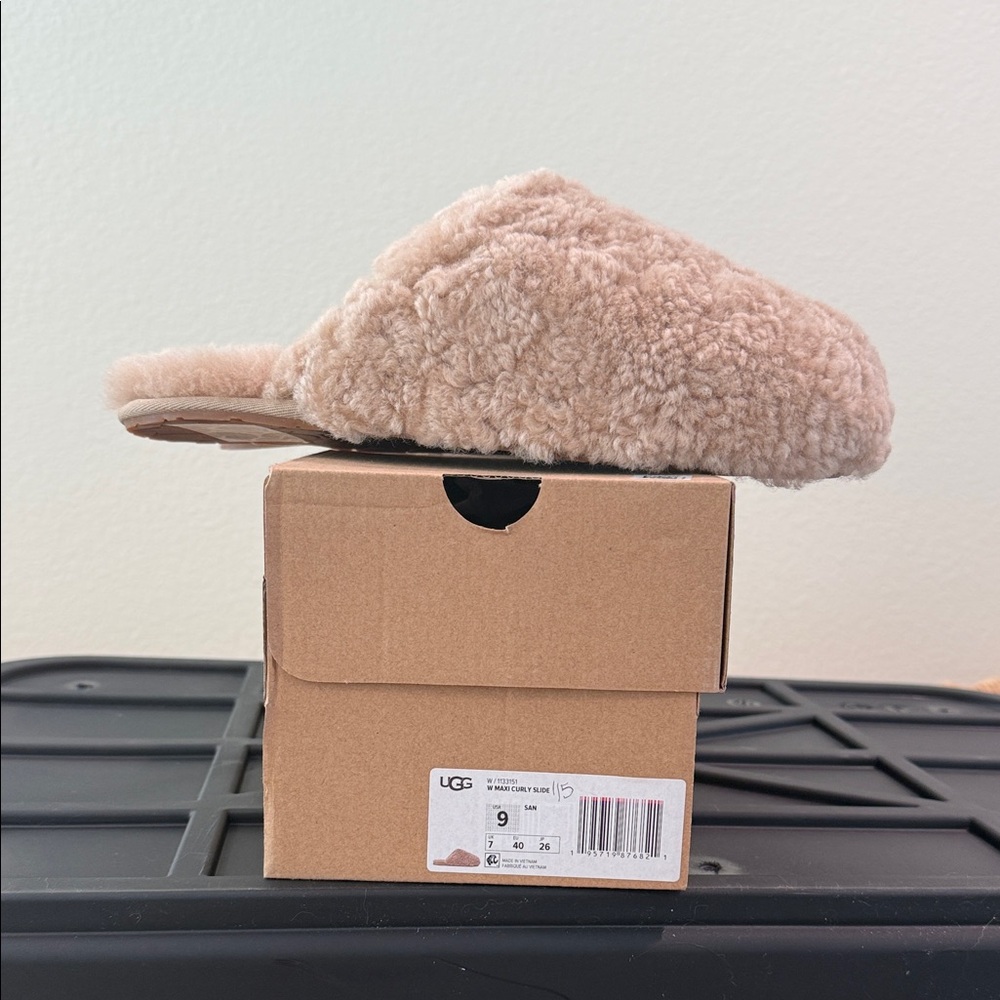 UGG Beige Shearling Slip-Ons